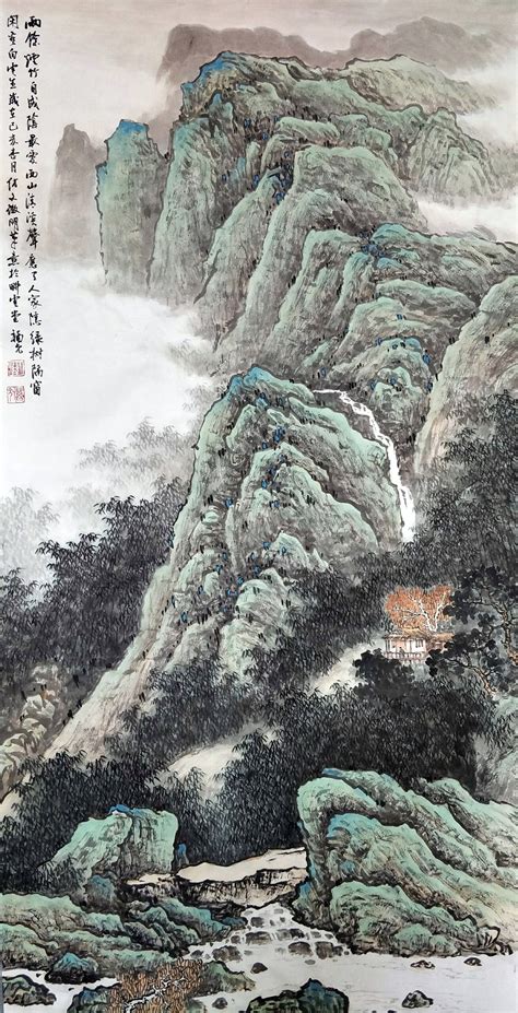 著名中国山水画家王岳岗作品欣赏 - 艺术 - 收藏头条