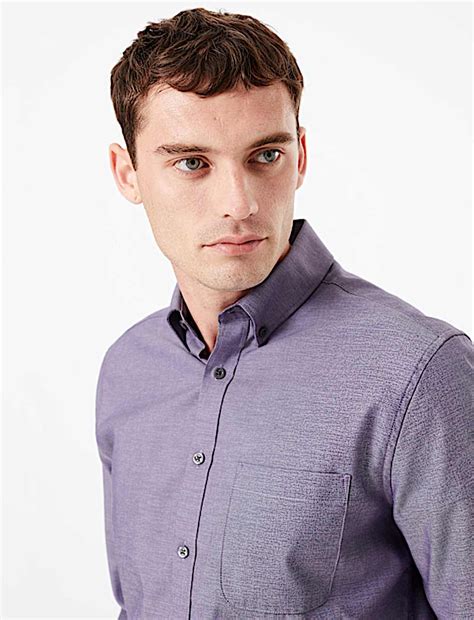 Buy Tailored Fit Pure Cotton Oxford Shirt at Marks & Spencer