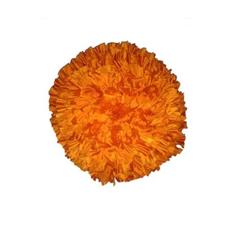 Buy MSenterprises Cushion Covers Orange Round Poly-Silk Ruffle Pack of ...