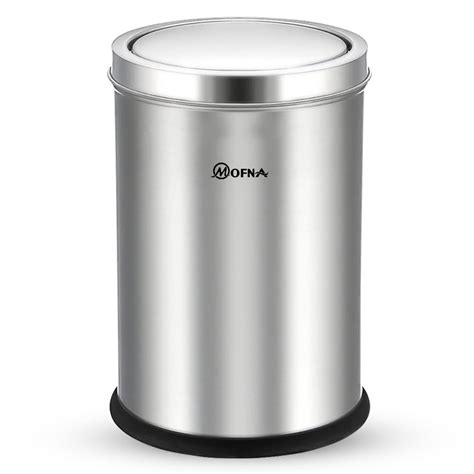 Mofna Stainless Steel Swing Dust Bin, 8x12 Inch, 10 Liter Sleek Design ...
