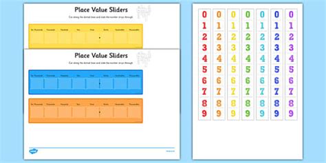 Place Value Maths Sliders Including Tenths, Hundredths and Thousandths