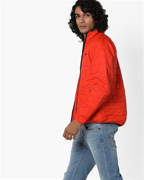 Buy Orange Wildcraft Quilted Jacket with Front Zip Closure | AJIO