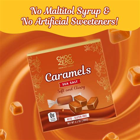 Snapklik.com : ChocZero Sugar Free Caramels - Keto Candy - All Natural ...