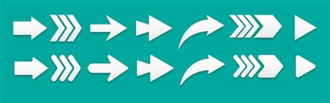 Piękna kolekcja sztuki papieru białe strzałki na białym tle | Wektor ...