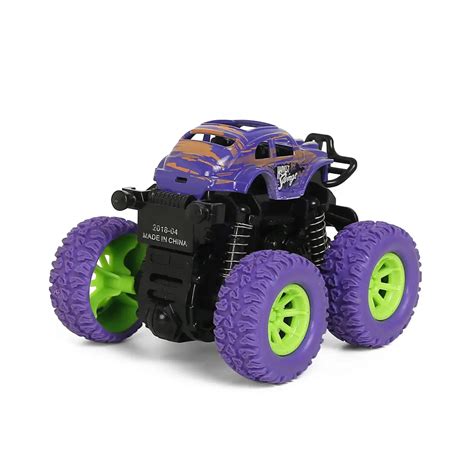 Rallyez Pull Back Monster Friction Cars Toys Truck 3Y Purple