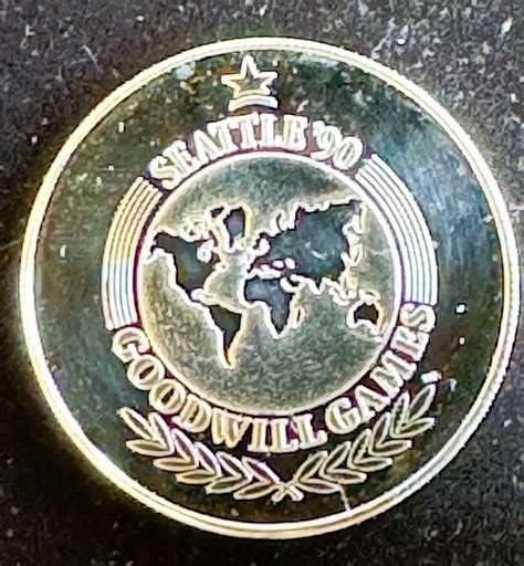 1990 SEATTLE GOODWILL GAMES COIN, 1oz ,999 FINE SILVER PROOF IN CAPSULE ...