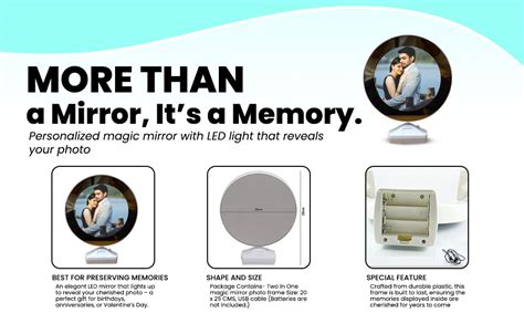 EVOTECH Customized Magic Mirror Photo Frame with LED Light, Night Lamp ...
