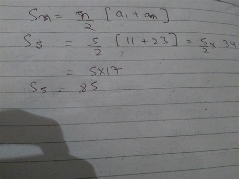 find the sum of the 5 terms of the A.p 11,14,17,20,23 - Brainly.in