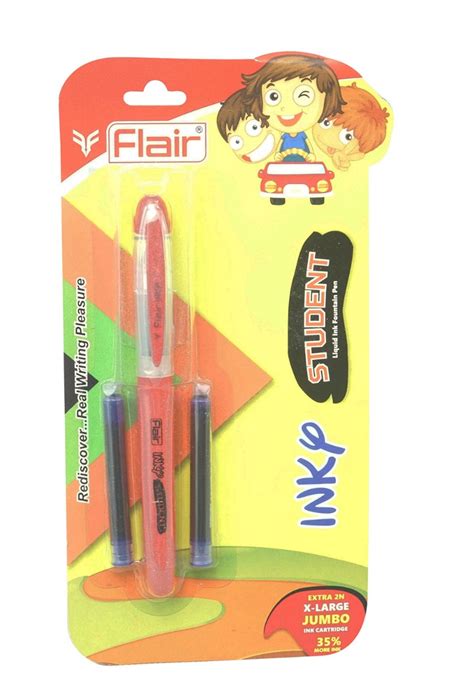 Flair Inky Student Model: 17156 Red Color Cap & Body Cap Type Fountain Pen