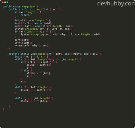Image result for Merge Sort Algorithm Java Code