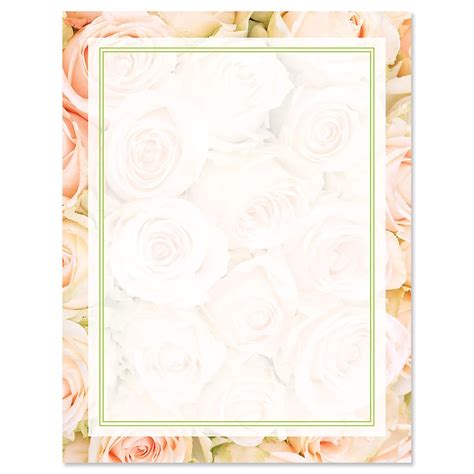 Pale Pink Roses Floral Letter Papers -Set of 25 Spring Stationery ...