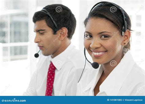 Customer Service Representatives at Work in Multiethnic Call Center Stock Image - Image of ...