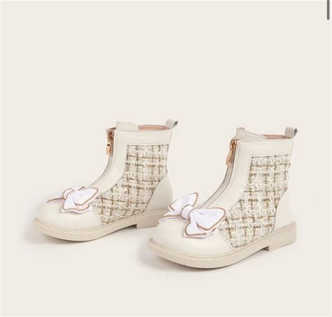 Beige check boots with bow – NINOBELLO