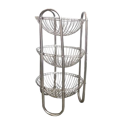 ZAHA TRADERS Stainless Steel Rack-3 Layer Fruit and Vegetable Stand ...