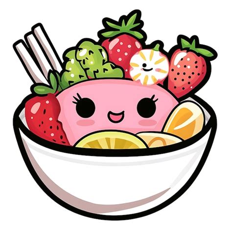 There is a bowl of fruit with a face drawn on it | Premium AI-generated ...
