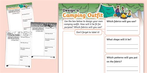 Design a Camping Outfit Worksheet - Twinkl