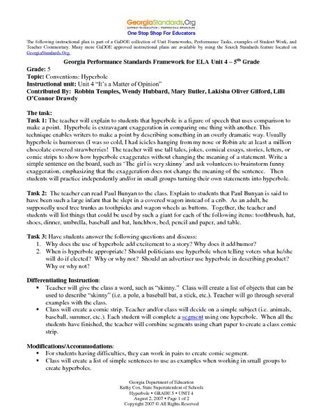 Image result for Hyperbole Lesson Plan