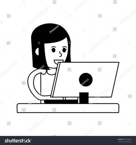 Icon of a Lady Using Computer 的图像结果