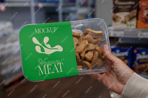 Premium PSD | Supermarket vegan food packaging mockup
