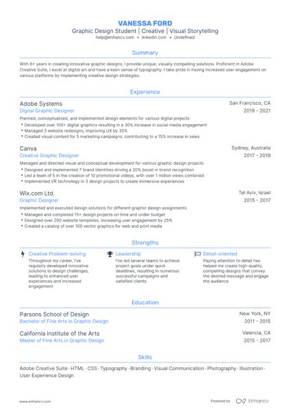 8 Graphic Design Resume Examples to Land Your Next Job - Blog