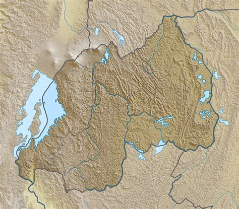 Large relief map of Rwanda | Rwanda | Africa | Mapsland | Maps of the World