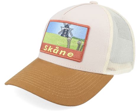 Swedish Skåne Landscape Canvas Beige/Stone/Caramel A-Frame Trucker ...