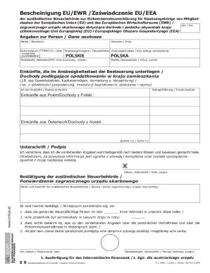 EU/EWR Foreign Tax Authority Certificate - Ausfüllen, Unterschreiben ...