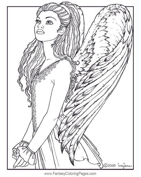 Realistic Angel Coloring Pages at GetColorings.com | Free printable ...