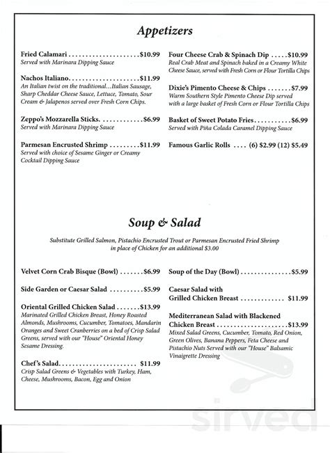 La Strada At Lake Lure menu in Lake Lure, North Carolina, USA