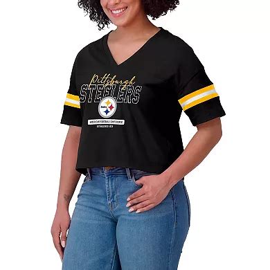 Women's WEAR by Erin Andrews Black Pittsburgh Steelers Color Block Boxy ...