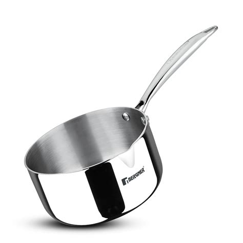Buy Bergner Argent TriPly Stainless Steel 14cm Milkpan/Saucepan, Stay ...