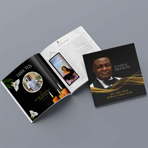Custom Square Funeral Brochure Burial Program Pamphlet Design ...