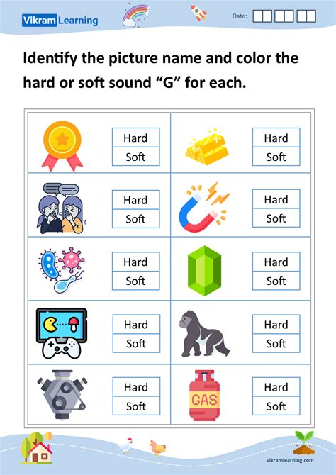 Download hard and soft sounds of g worksheets for free | vikramlearning.com