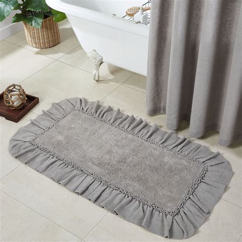Burlap Gray Ruffled Bath Mats by April & Olive