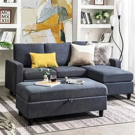 Vegas 6 Seater Sofa | 3 Seater Sofa, 1 Ottoman And 1 Bench Fabric ...