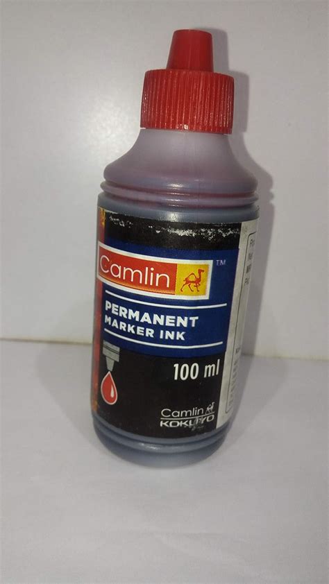 Camlin Kokuyo Permanent Marker Ink, Single Bottle (100ml, Red) : Amazon ...