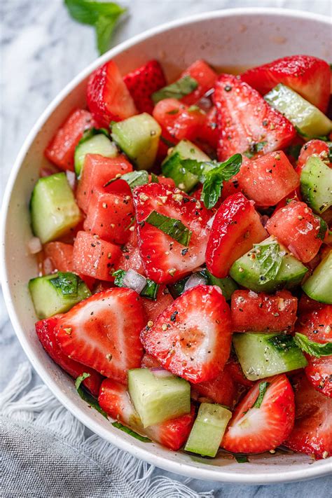 Cucumber Strawberry Salad Recipe with Watermelon — Eatwell101