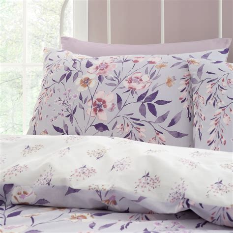 Lilac Catherine Lansfield Isadora Floral Duvet Cover Bedding Set | Terrys