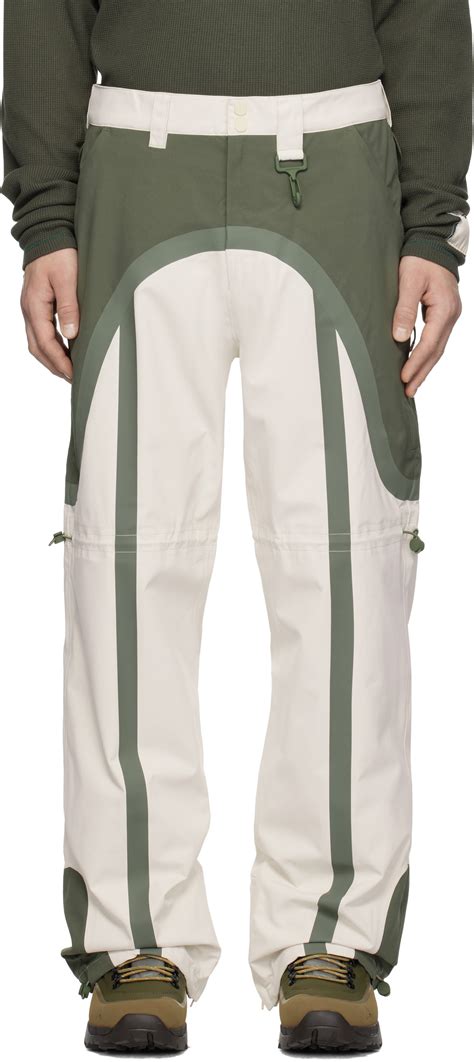 RCOS Green & White Taped Seam Nylon Shell Track Pants RCOS
