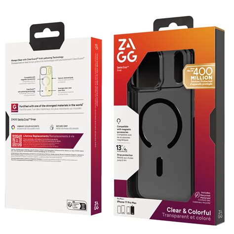 ZAGG Santa Cruz Snap Case iPhone 17 Pro Max - Midnight Black - Machines