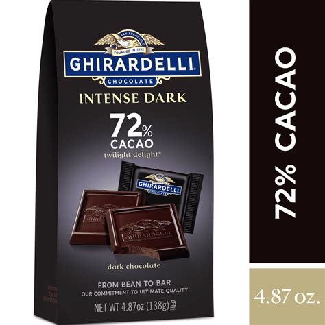 Ghirardelli Intense Dark Chocolate Squares 72% Cacao, 4.87 Oz - Walmart.com