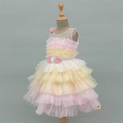 Buy Layered Net Party Wear Girls Frock – Mumkins