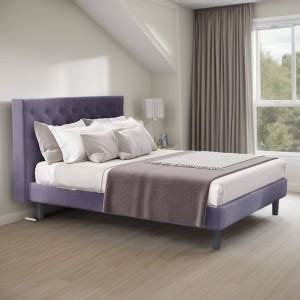 THE PORTO Fabric Queen Size Bed With Button Tufted Headboard For ...