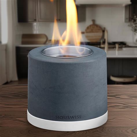 Houswise Tabletop Fire Pit - Concrete Outdoor & Indoor Fire Pit ...