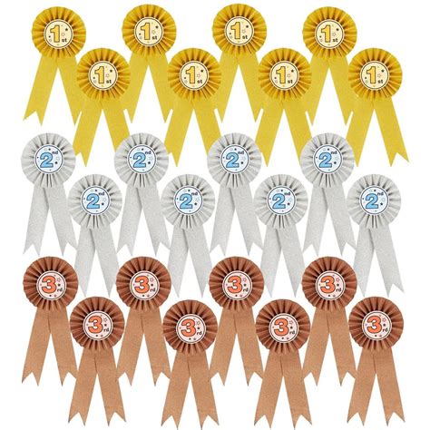 Buy 24-Pack Award Ribbons, 1st, 2nd, and 3rd Place Re Awards, Rosette ...