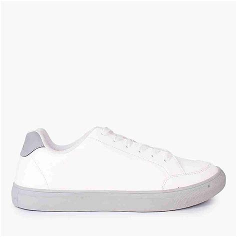 LEE COOPER WHITE MENS LACE UP SNEAKERS