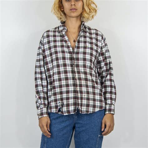 Vintage 90's Distressed Red and White Flannel by Outdoor Exchange ...