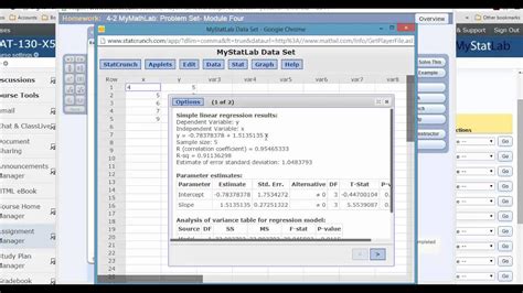 Image result for Regression StatCrunch