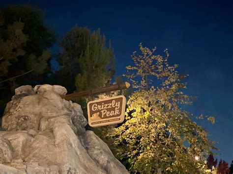 Grizzly Peak sign night - WDW News Today