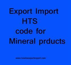 Export Import HTS code for Mineral prducts